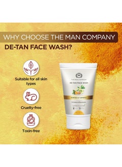The Man Company De Tan Face Wash For Men - 75Ml | Tan Removal, Oil Control & Anti-Pollution | Unclog Pores | Deep Cleansing | Blackheads Removal With The Goodness Of Turmeric & Moringa  - Image 3