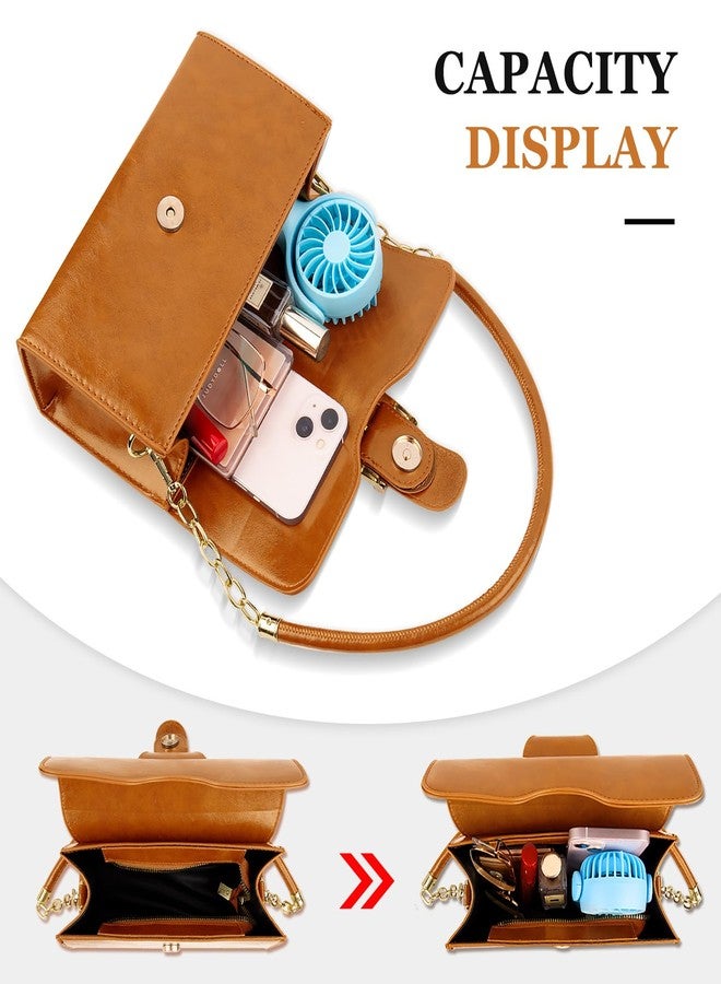Gosect Shoulder Bag for Women, Cute Soft PU Leather Small Crossbody Purses Handbags, Trendy Underarm Bag Tote Purses for Women, A-light Brown Shoulder Bag, Small - Image 4
