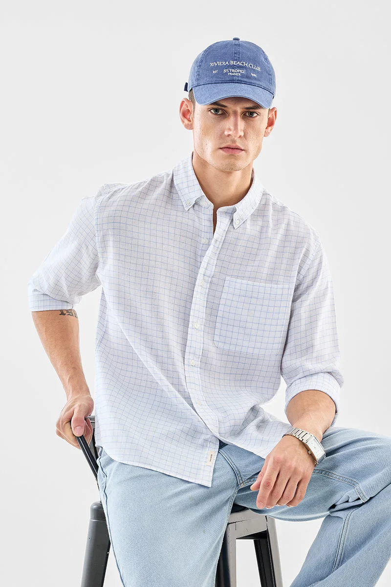 سنيتش قميص كتان كاروهات بقصة عادية