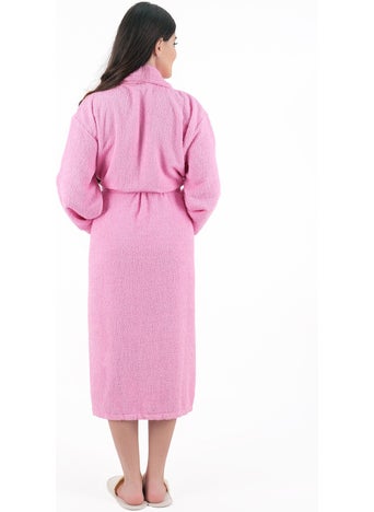 MODELHOME Soft Line 100% Cotton Shawl Pink Color (L-Xl-2xl-3xl-4xl) Large / King Size Bathrobe  - Image 3