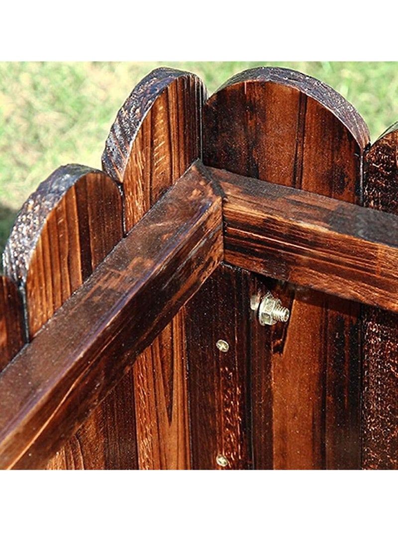 أصيص زهور خشبي عتيق - صندوق زراعة ريفي للحدائق الداخلية والخارجية | حوض حديقة مرتفع للزهور والأعشاب والعصاريات | هيكل خشبي متين، لمسة نهائية بنية أنيقة، سهل التركيب - Image 5