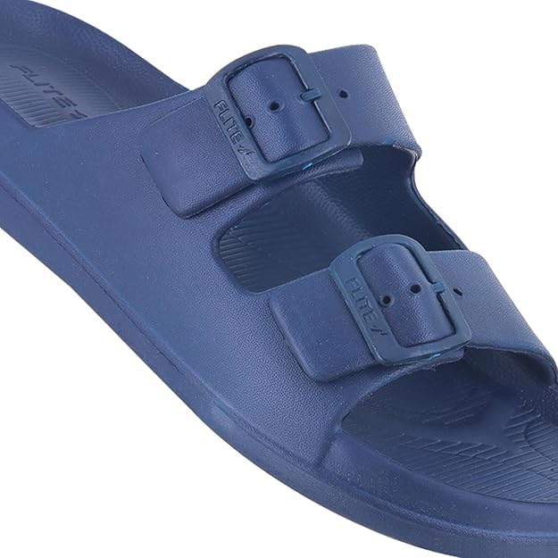 Flite FL504 EVA Men's Slippers with Double Adjustable Straps | Lightweight, Soft Cushioned & Non-Slip Sandals | Daily use Comfortable Chappals (Blue, UK Footwear Size System, Adult, Men, Numeric, Medium, 7) - Image 3