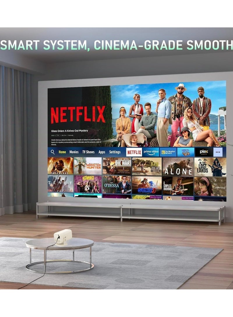 أكسلوت جهاز عرض صغير محمول يدعم 4K مع WiFi 6 وBluetooth 5.4، مكبر صوت 5 وات، جهاز عرض مكتب محمول أصلي 1080P Full HD، جهاز عرض أفلام قابل للدوران 270 درجة عموديًا تلقائيًا للمكتب والمنزل والخارج - Image 4