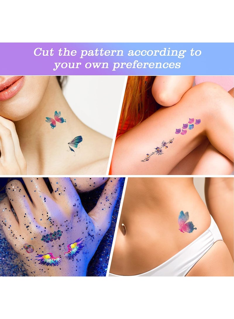 Barakah 100Pcs Tiny Waterproof Face Temporary Tattoos, Bling Butterfly Face Freckle Tattoo Stickers - Art Fake Arm Tattoo Sticker, Glitter Metallic Temporary Tattoos for Women Makeup Birthday Rave(12 Sheet) - Image 4