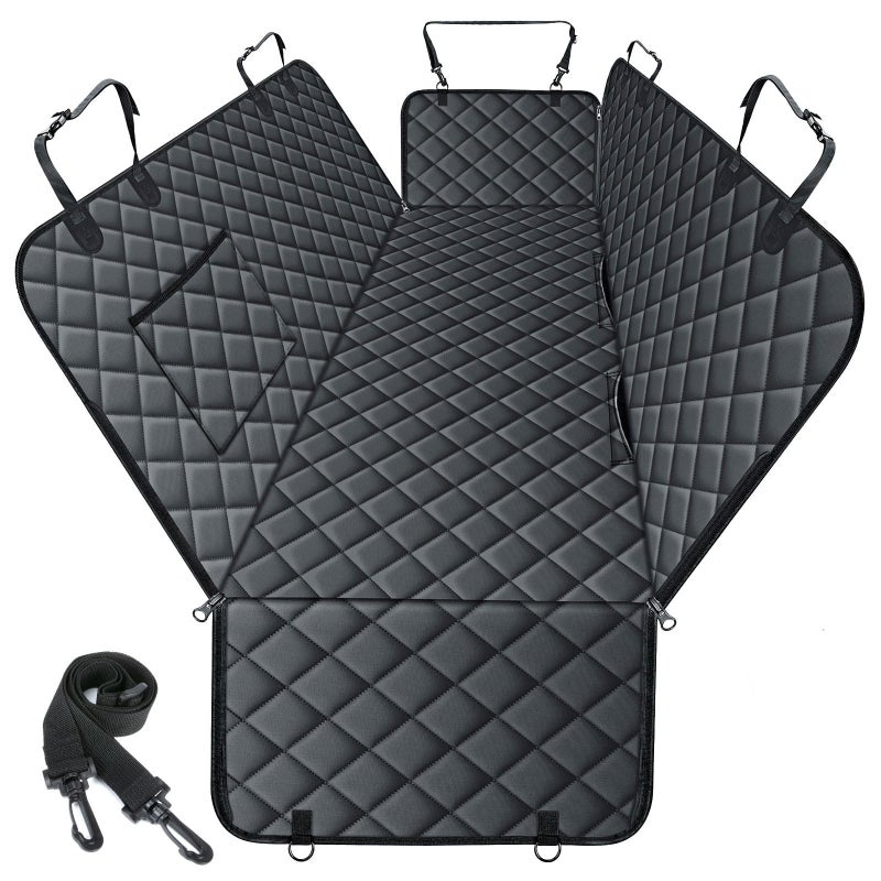 NECKORY Dog Car Seat Cover, Durable Dog Seat Cover for Back Seat, Waterproof Scratch Proof Nonslip Dog Hammock, Pet Back Seat Covers Pocket for Cars SUVs and Trucks- S, Black - Image 1