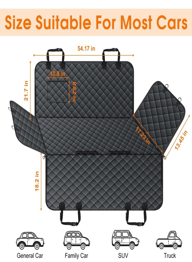 NECKORY Dog Car Seat Cover, Durable Dog Seat Cover for Back Seat, Waterproof Scratch Proof Nonslip Dog Hammock, Pet Back Seat Covers Pocket for Cars SUVs and Trucks- S, Black - Image 2