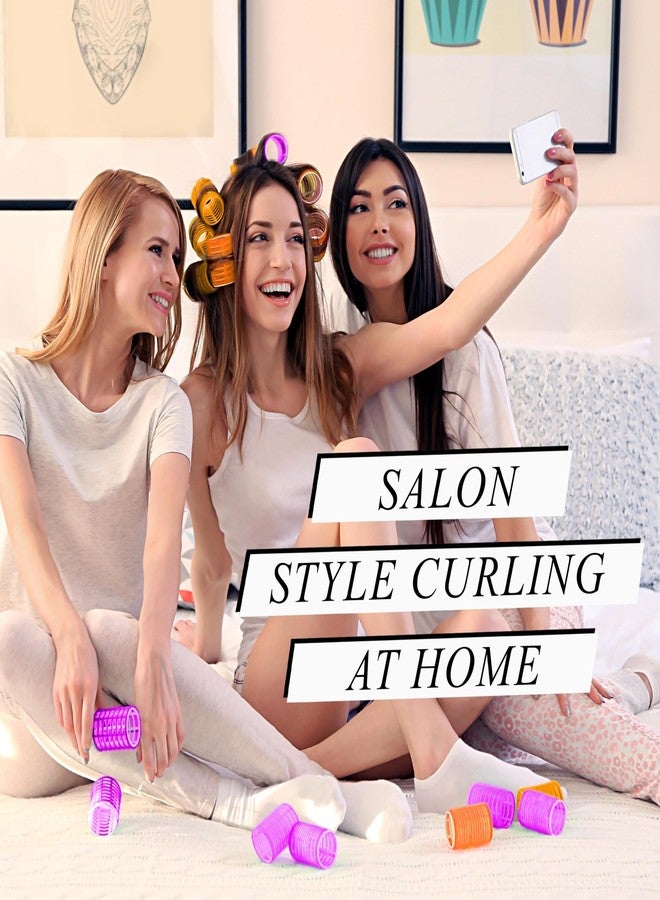 Expressions 24pc Hair Rollers Collection - Bright Colored Classic Hair Rollers for Curls & Lift, Self-Grip Hair Curlers for Women In Assorted Sizes - Image 3