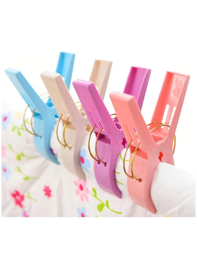 مجموعة مشابك بلاستيكية للغسيل مناسبة لتثبيت البطانيات مُكوّنة من 4 قطع متعدد الألوان - Image 1