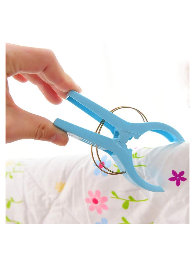 مجموعة مشابك بلاستيكية للغسيل مناسبة لتثبيت البطانيات مُكوّنة من 4 قطع متعدد الألوان - Image 3