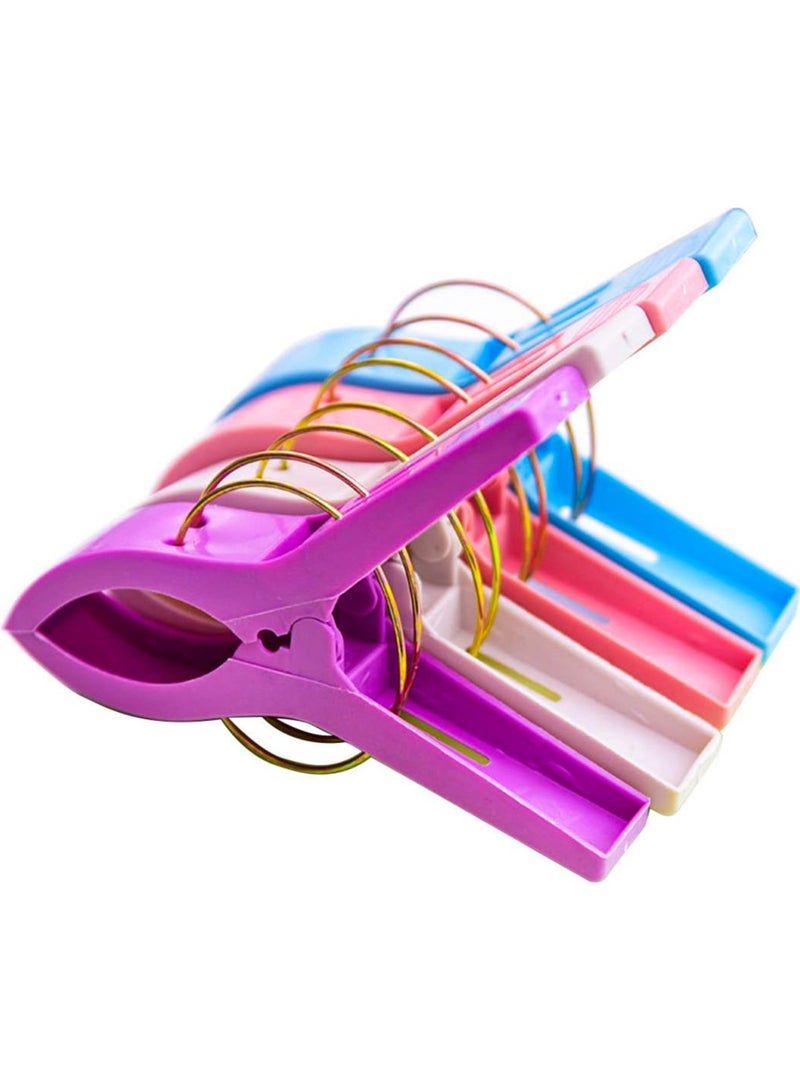 مجموعة مشابك بلاستيكية للغسيل مناسبة لتثبيت البطانيات مُكوّنة من 4 قطع متعدد الألوان - Image 4