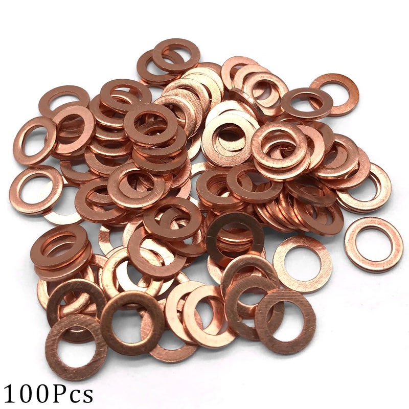NACX M6 Flat Washer Copper Sealing Ring, 6mm ID 10mm OD 1mm Thickness Metric Sealing Gasket, 100 Pieces - Image 3