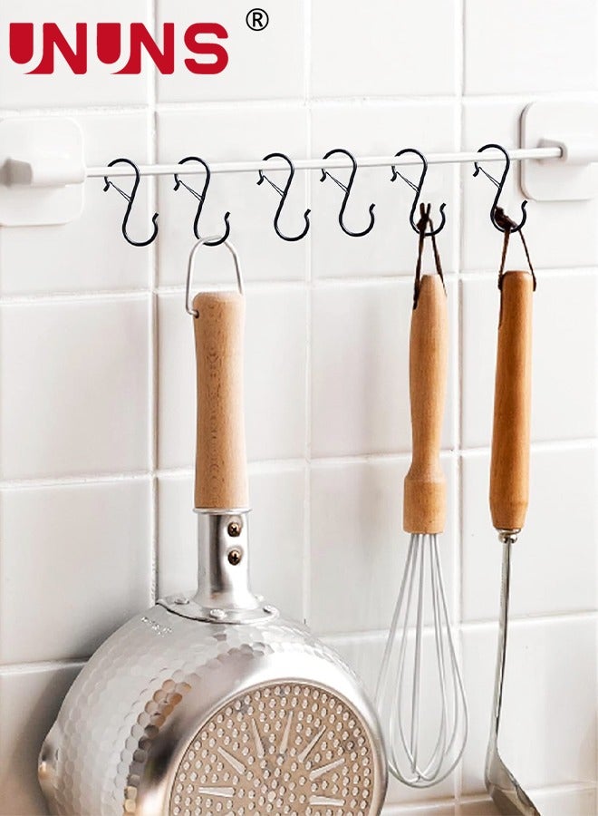 S-Shaped Hooks,16pcs Hanging Rust-Proof S Hooks With Safety Buckle Design,Heavy Duty S Shaped Hooks For Hanging Plants Coffee Cups Pots And Pans Clothes Bags In Kitchen Bathroom