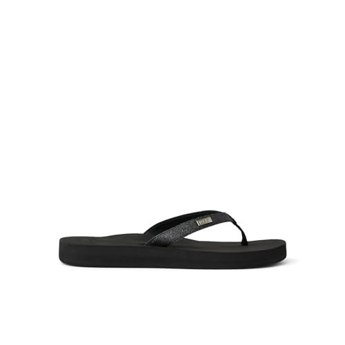 Reef Star Cushion Womens Flip Flop, Soft Cushion Footbed, Arch Support, Black, 6 - Image 3