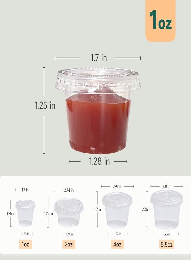 SUCITY 120 Sets - Small Plastic 1oz Condiment Cups with Lids, Portion Cups for Lunch, Party, Trips - Image 3