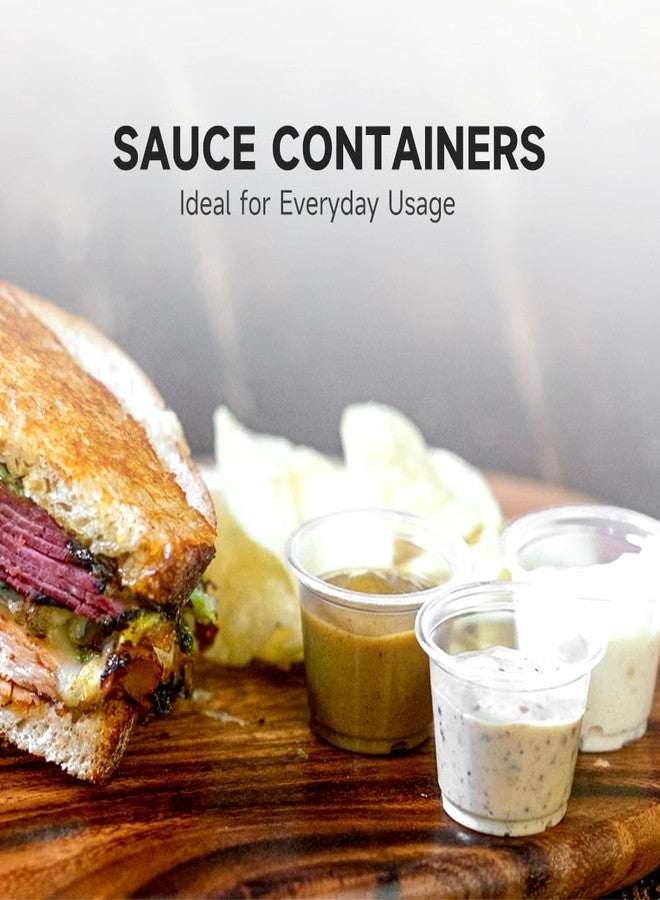 SUCITY 120 Sets - Small Plastic 1oz Condiment Cups with Lids, Portion Cups for Lunch, Party, Trips - Image 5