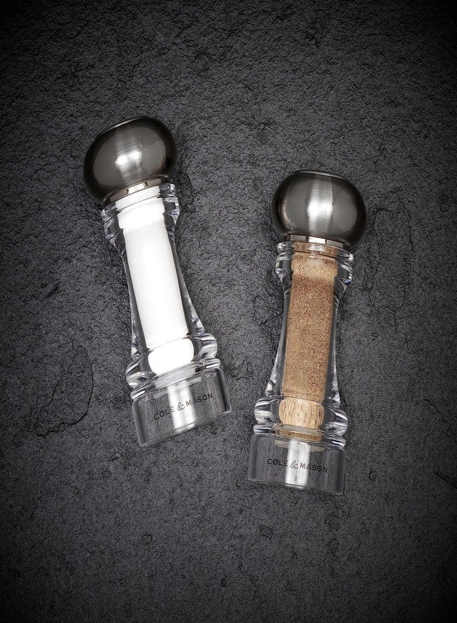 Cole & Mason Carlisle 5.5" Shaker Set - Salt & Pepper Mills - Kitchen & Home Essentials - Refillable Salt & Pepper Sets - Acrylic Spice Mills - Image 4