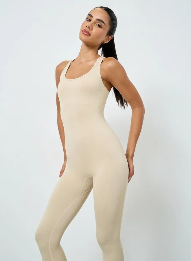Styli Active  Multi Strap Cross Back Unitard for Women | Best Price UAE