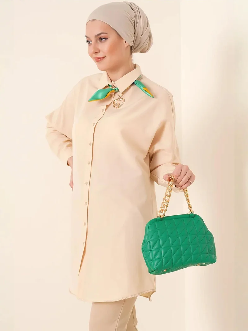 بيغ دارت قميص بوبلين طويل بأزرار