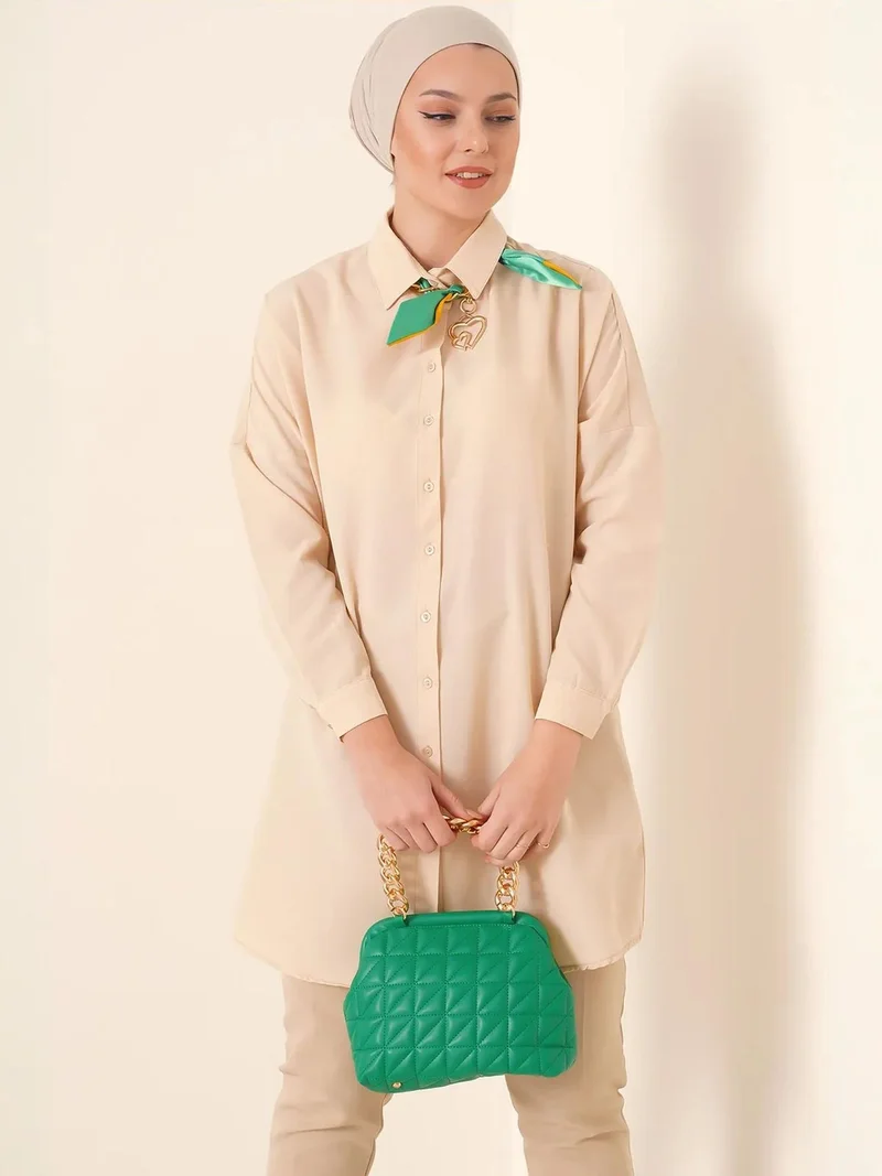 بيغ دارت قميص بوبلين طويل بأزرار