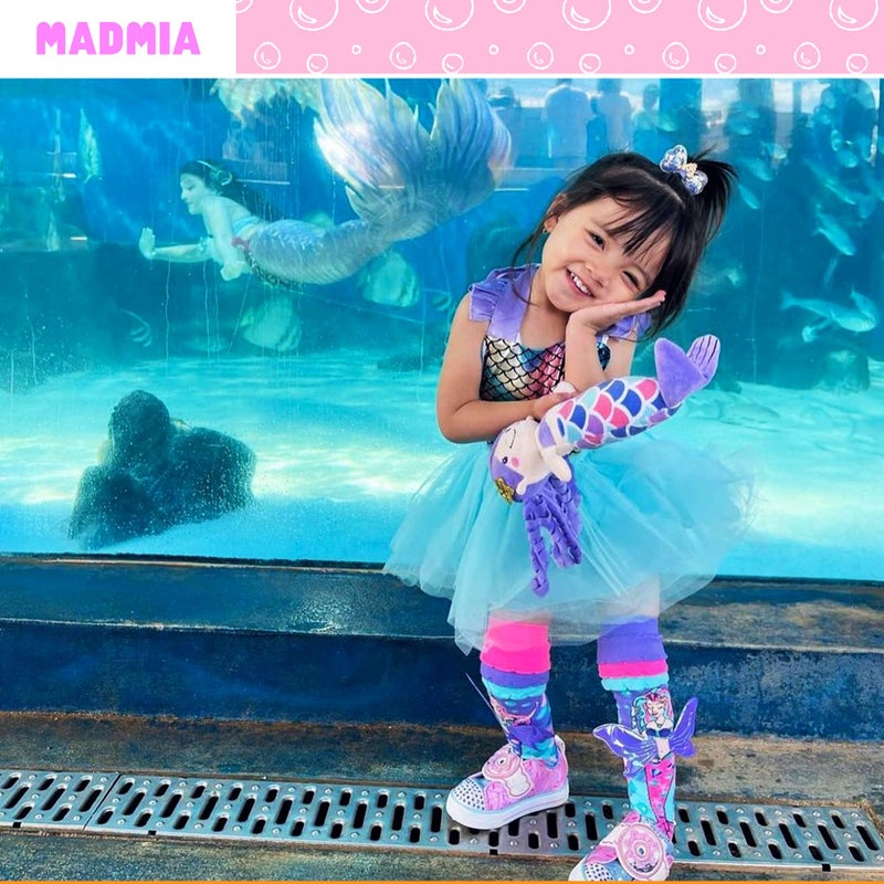 MADMIA Mermaid Vibes Socks, Cute Knee-High Socks with Frills & Wings - Image 2