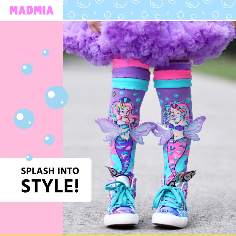 MADMIA Mermaid Vibes Socks, Cute Knee-High Socks with Frills & Wings - Image 5