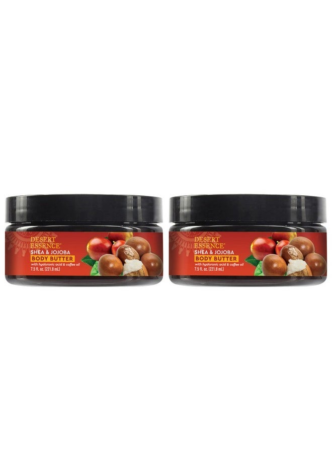 DESERT ESSENCE Shea & Jojoba Body Butter 7.5Oz Hyaluronic Acid & Coffee Oil Deeply Moisturizing And Nourishing Antioxidant Rich Moisture Rich Botanicals Shea Butter & Jojoba Oil  - Image 1