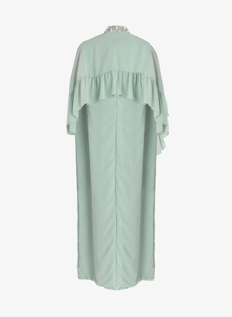 Khizana  Plus size Dress With Ruffled Cape Sleeves for Women | Best Price UAE