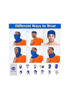 PAMEER Sunlight UV Protection Neck Scarf Bandana, Headwear Balaclava, Face Cover Neck Gaiter Scarf, and Ice Silk Cooling Arm Sleeves With Thumb Holes for Sun Wind Dust Protection for Outdoor Works  - Image 3