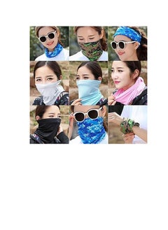 PAMEER Sunlight UV Protection Neck Scarf Bandana, Headwear Balaclava, Face Cover Neck Gaiter Scarf, and Ice Silk Cooling Arm Sleeves With Thumb Holes for Sun Wind Dust Protection for Outdoor Works  - Image 5