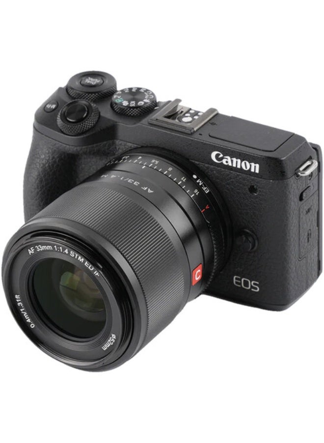 فيلتروكس Viltrox AF 33mm f/1.4 M Lens for Canon EF-M (Black) - Image 1