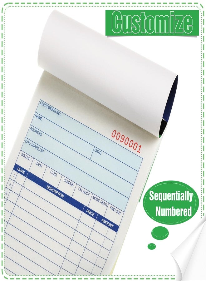 Lincia 24 Pads Sales Order Books 2 Part Carbonless (White/Canary Yellow) Receipt with Carbon Copies Cover Receipt Form Invoice 50 Sets Per Book (4.18 x 7.2 Inch/ 10.6 x 18.3 Cm) - Image 3