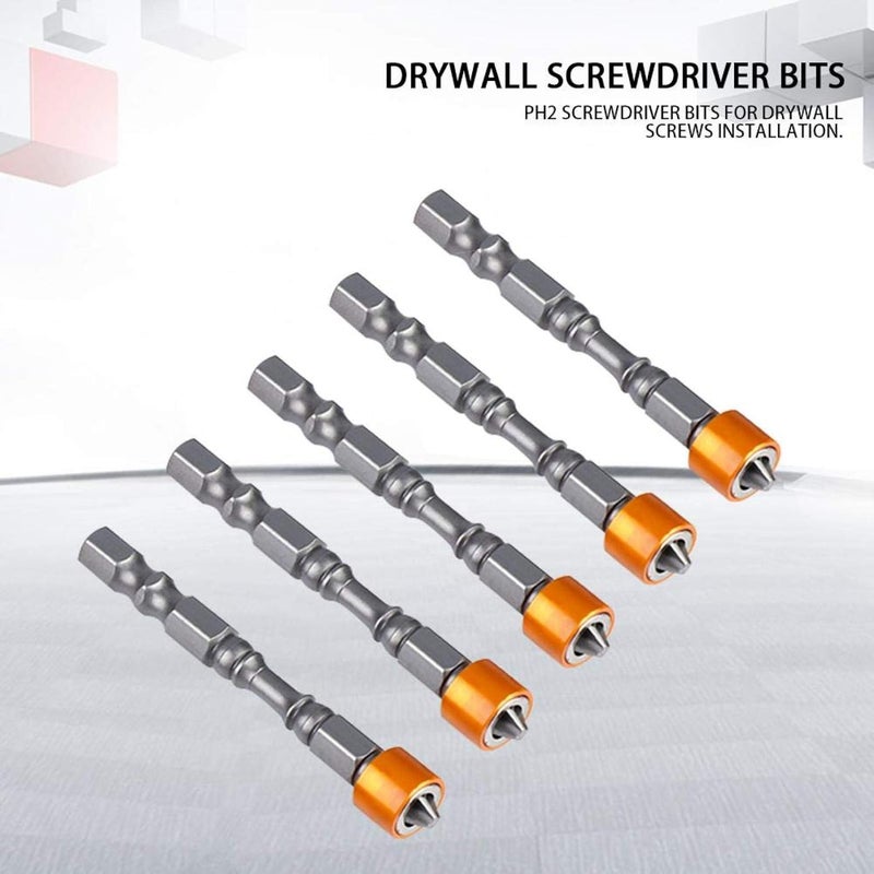 كلاراكو مجموعة رؤوس مفكات سداسية مغناطيسية PH2 مقاس 65 مم، رؤوس مثقاب مانعة للانزلاق، صيانة منزلية لتركيب براغي ألواح الجبس والجبس، مثقاب كهربائي - Image 2