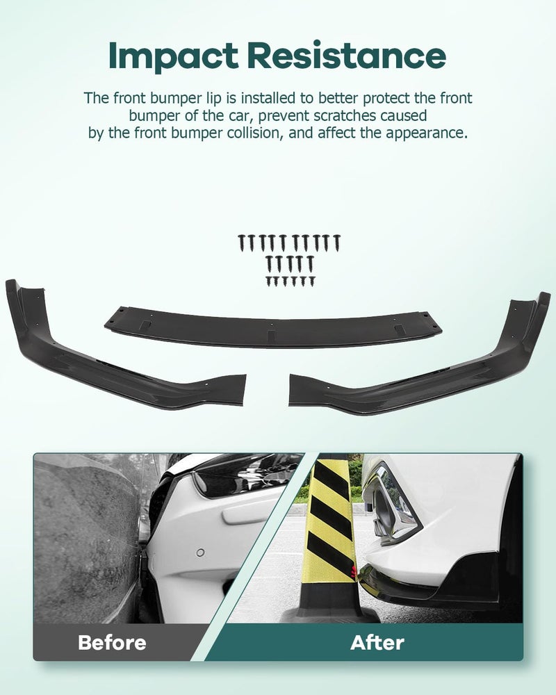 SCITOO سبويلر أمامي SCITOO يناسب 2014-2016 لسيارة لكزس IS-Series F-Sport بلون أسود لامع - Image 3