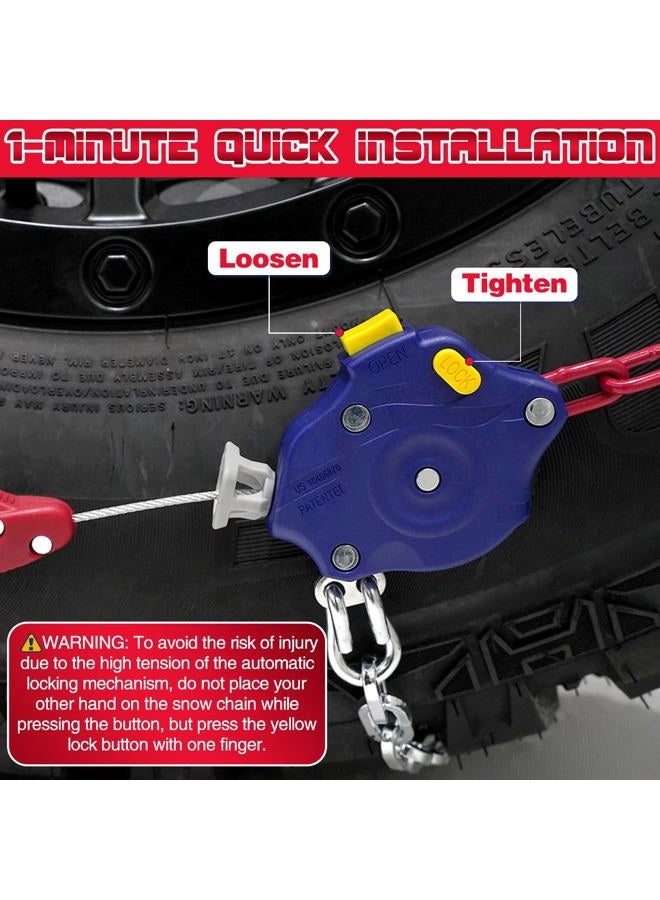 DEDC Tire Chains for Trucks, Snow Chains for Off Road SUV Pickup, Tire Traction Winter Ice Iced Cold Road, Car Accessories Easy Install 1 Min Quick Fit - Set of 2 - Image 3