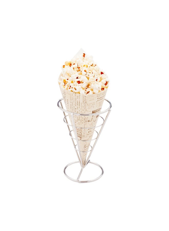 Restaurantware Conetek 10-Inch Eco-Friendly Finger Food Cones: Perfect for Appetizers - Food-Safe Paper Cone with Newsprint Styling - Disposable and Recyclable - 100-CT - Image 2