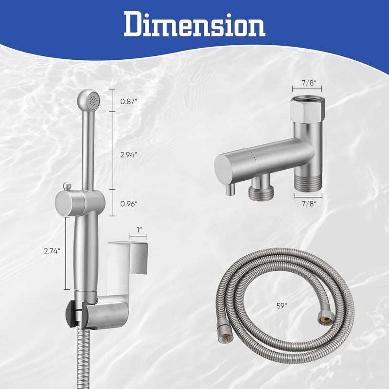 Green Spring Brushed Nickel Handheld Bidet Sprayer Attachment for Toilet Adjustable Pressure Cloth Diaper Sprayer Bidets for Attachment Toilet with Interchangeable Spray Heads, Brass - Image 2