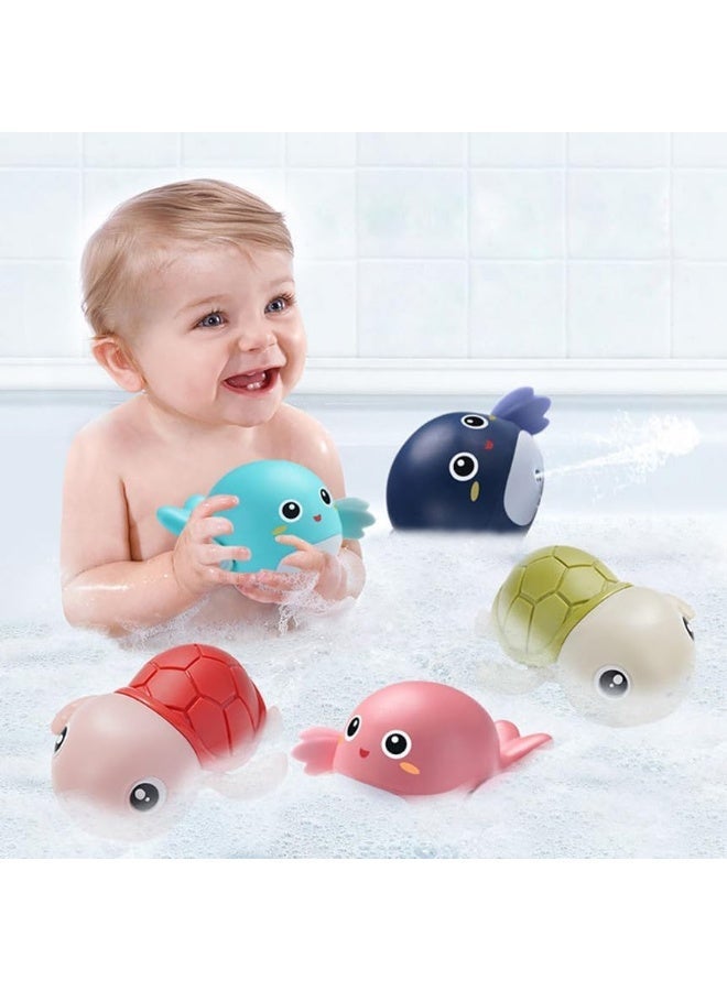 Bath Toy,Cute Animal Clockwork Bathtub Swimming Pool Toy,Baby Bath Toys for Toddlers 1-3, Boys & Girls Water Bath Toy Set,6 Pack（Random models） - Image 1