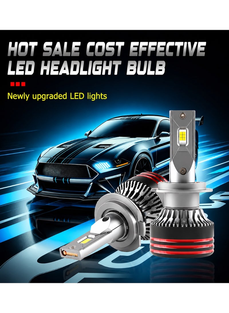 هيريستا لمبات المصابيح الأمامية LED H4، 20000 لومن، 6500 كلفن أبيض بارد، 120 واط طاقة عالية، مجموعة تحويل تبريد بالمروحة (H4) - Image 2