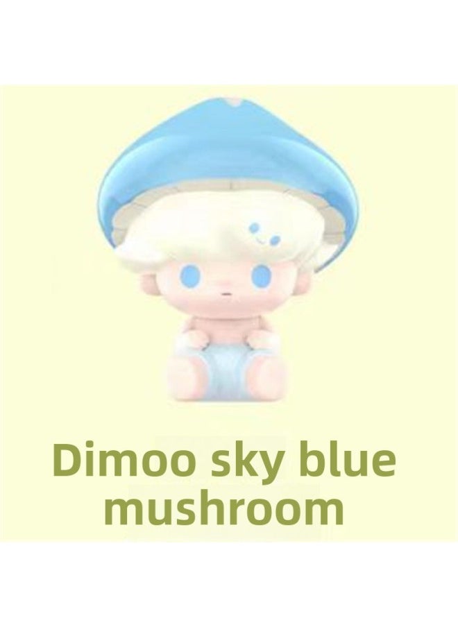 Genuine Bubble Mart POP Mushroom Elf Series Doll Moe Bubble Matt Moe Blind Box Doll-Color:Dimmo Sky Blue  - Image 1