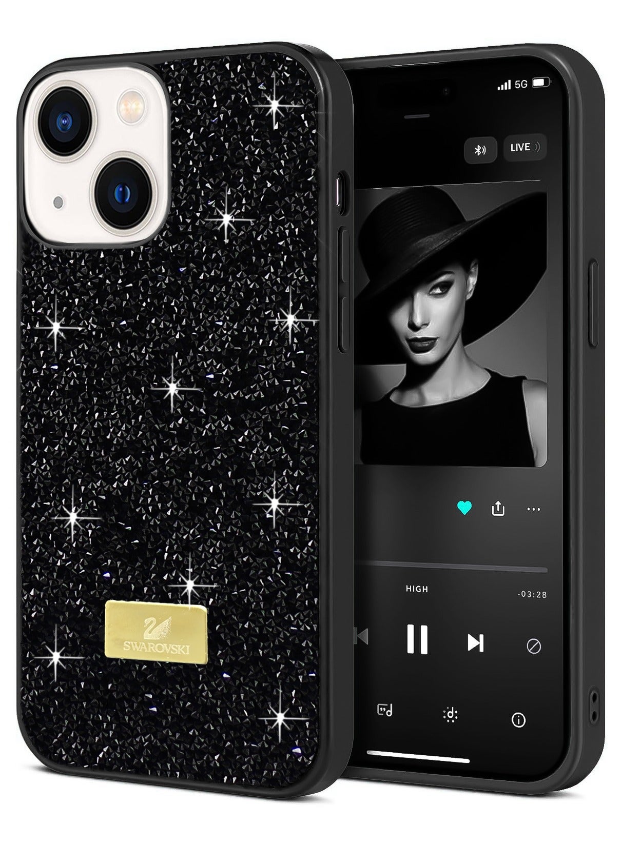 سواروفسكي Swarovski Glitter Back Case For iPhone 14 Plus 15 Plus