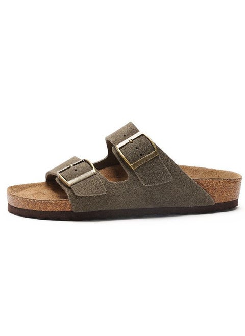 2024 Unisex Birken-Style Matte Leather Sandals Army Green
