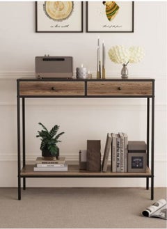 AGD Coffee Table For Living Room  Console Table with Drawers Wooden Worktop Table 2 Drawers Bottom Shelf for Living Room ,hallway, Corridor  - Image 5