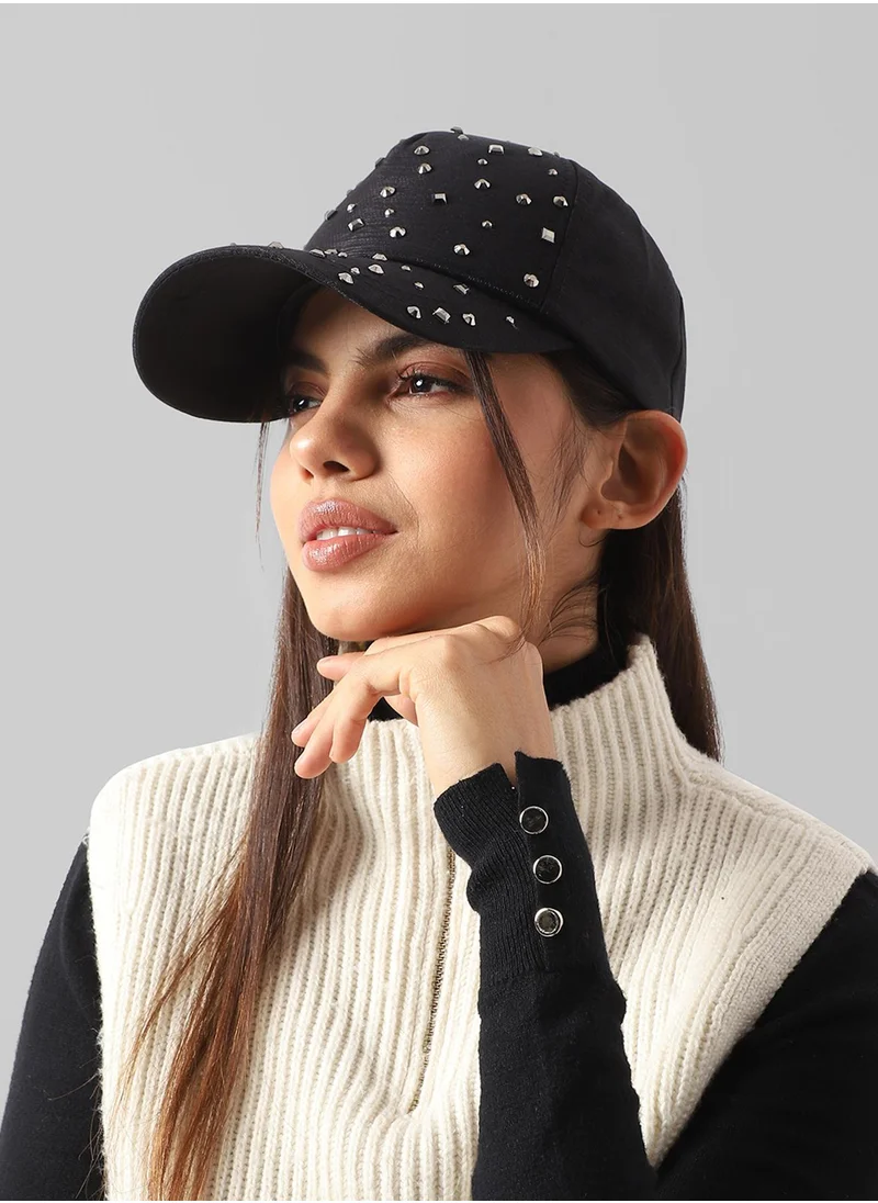 Haute Sauce Maxi Studded Baseball Cap - Black