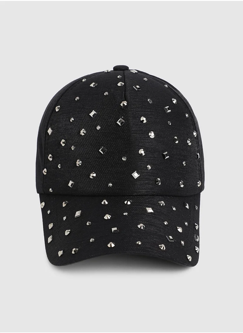 Haute Sauce Maxi Studded Baseball Cap - Black