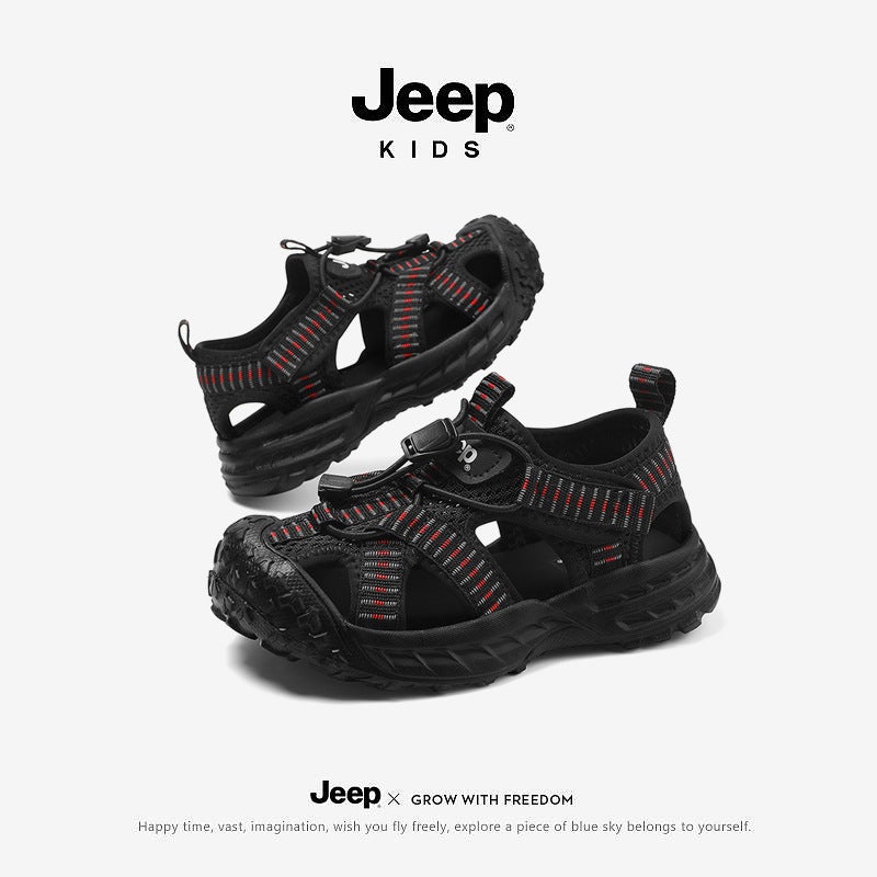 Jee/P Children'S Shoes For Boys Aged 6-12, Boys' Sandals, Outdoor Beach Shoes, Closed-Toe Sandals, School Students' Lightweight Anti-Slip Shoes - Image 1