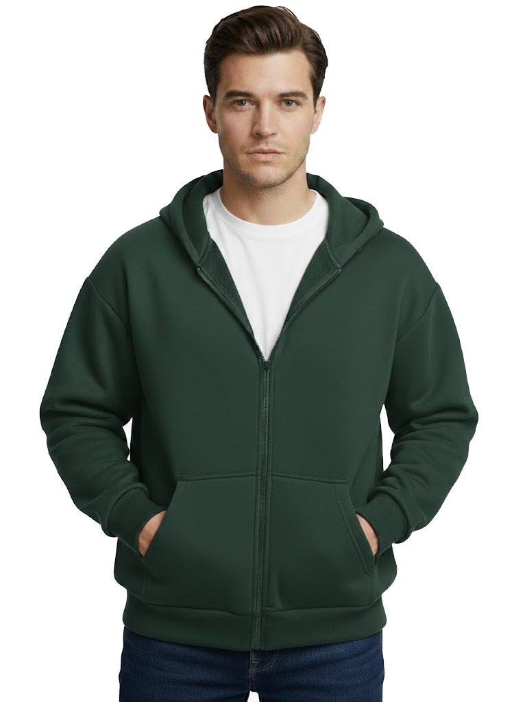 Zipper Hooded Sweatshirt Jacket - Image 1