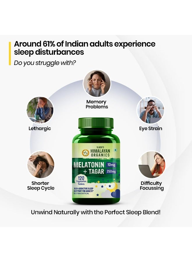 هيمالايان أورجانيكس ميلاتونين هيمالايا أورجانيكس 10 ملغ + تاجار 250 ملغ فيتامين ب6 - 120 قرصًا - Image 3