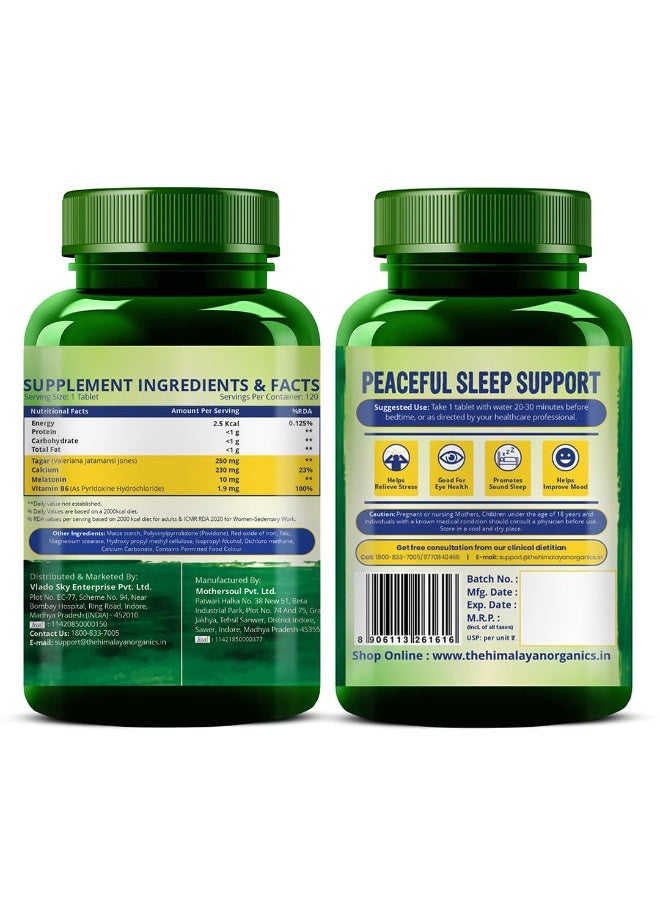 هيمالايان أورجانيكس ميلاتونين هيمالايا أورجانيكس 10 ملغ + تاجار 250 ملغ فيتامين ب6 - 120 قرصًا - Image 4