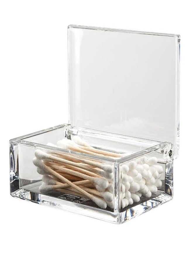 Sizikato Clear Acrylic Q-Tip Holder Bathroom Cotton Swab Dispenser. - Image 1