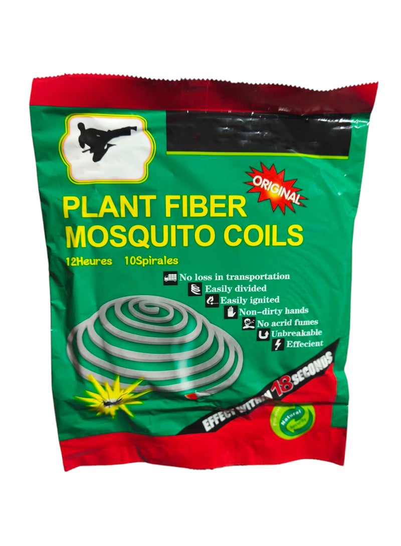 لفائف طاردة للبعوض مصنوعة من ألياف نباتية للاستخدام الخارجي، عبوة من 10 لفائف - Image 1